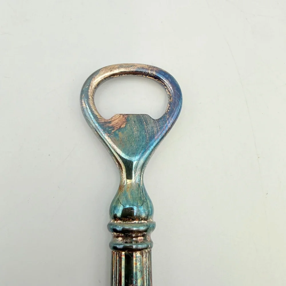 Gorham Heritage Silverplate Bottle Opener Vintage Weighted Fluted Handle Barware
